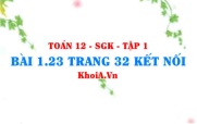 Bài 1.23 trang 32 Toán 12 tập 1 Kết nối tri thức